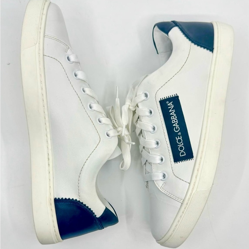 DOLCE & GABBANA Logo White Black Leather Low Top Sneakers Portofino Sneakers - Picture 11 of 16